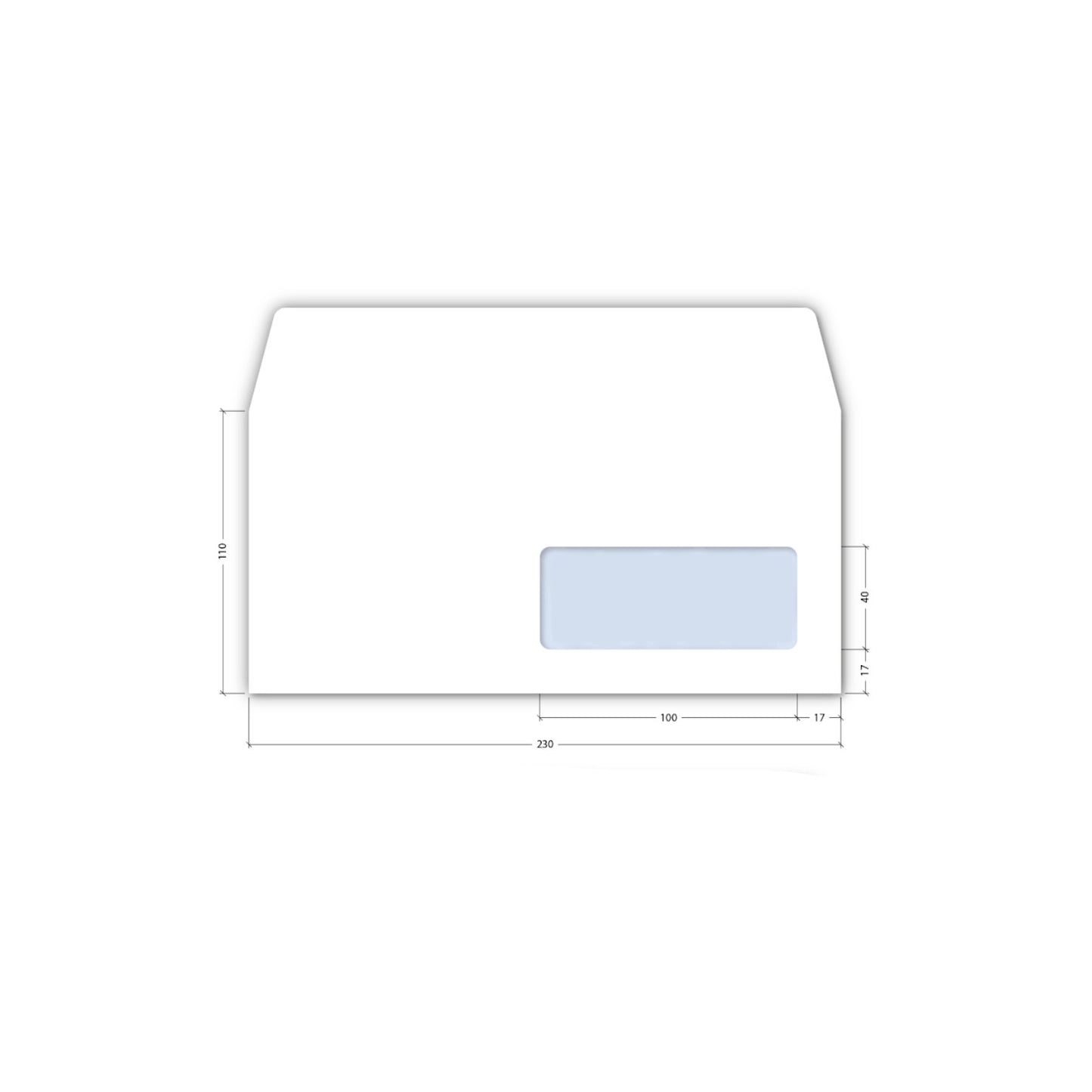 Koverta desni prozor ABT strip 110x230mm samolepljiva 80gr
