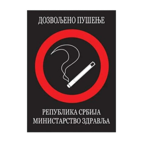 Nalepnica dozvoljeno pušenje A7