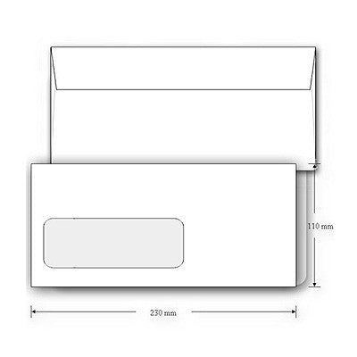 Koverta levi prozor ABT strip 110x230mm samolepljiva 80gr